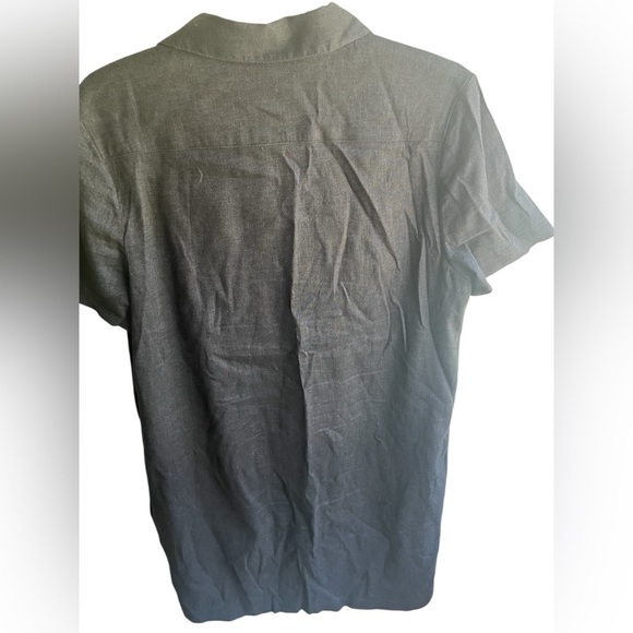 Theory Women’s Navy Button-Down A-line Dress in Textured Good Linen Sz Large - Picture 2 of 9